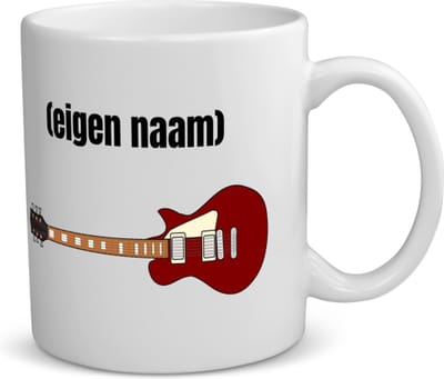 Akyol - rode elektrische gitaar met eigen naam koffiemok - theemok - Gitaar - muziek liefhebbers - gitaristen - gitaar liefhebbers - verjaardag - cadeau - kado - 350 ML inhoud