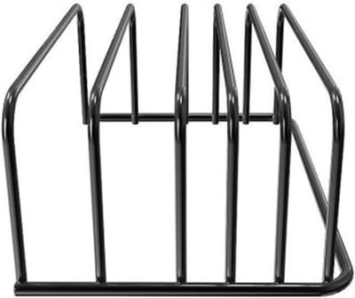 Pannendeksel Organizer - Snijplank Houder - Keuken Ordenen - Vijf Sleuven - 16B x 9H cm - Zwart