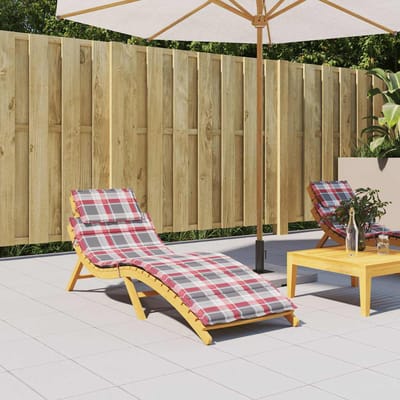 vidaXL - Ligbedkussen - 186x58x4 - cm - oxford - stof - ruitpatroon - rood