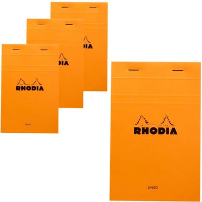 Rhodia Notitieblok - Schrijfblok - N14 - Gelijnd - 11x17 cm - 80g - Oranje - 80 vel - 10 stuks