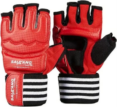 Livano MMA Handschoenen - Gloves - Sparring Handschoenen - Heren - Dames - Grappling - Bokshandschoenen - Vecht Handschoenen - Rood - M