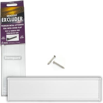Metalen Brievenklep met Borstel Tochtstrip en Klep Wit 293x77 mm