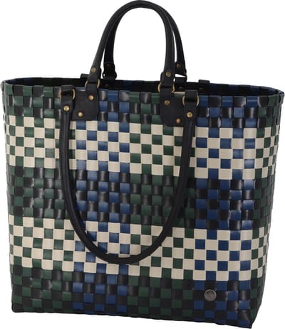 Shopper - Handtas - Boodschappentas - Kantoortas - Sporttas - Schoudertas -Tas - Handgevlochten - Handed By Dual - blauw/groen/zwart mix - forest green