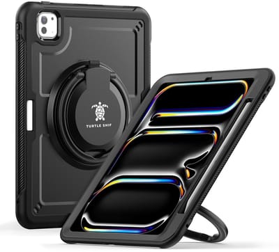 Turtle Shift Hoes - Geschikt voor iPad Pro 11 inch (M5 2025 / M4 2024) - Hoes met screen protector - Uitklapbare standaard - Zwart