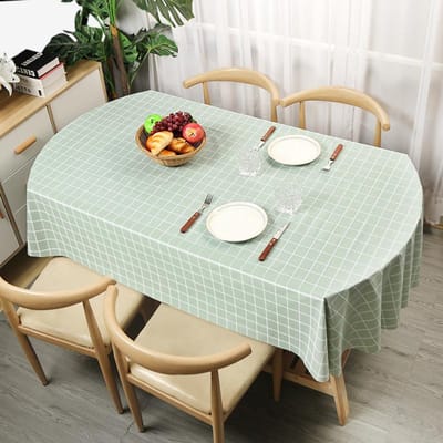 Ovaal Tafelkleed Waterdicht Oliebestendig Pvc Tafelbeschermer hoes Decoratieve Eettafel Koffiezaak Bruiloft Decor Mooi Tafelkleed 90x140cm 1pcs