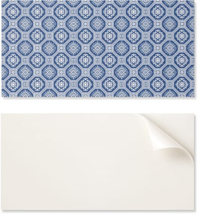 Zelfklevende decoratie met afbeeldingen voor kantoor of studeerkamer. Patroon met achthoeken 6x60x30 cm
