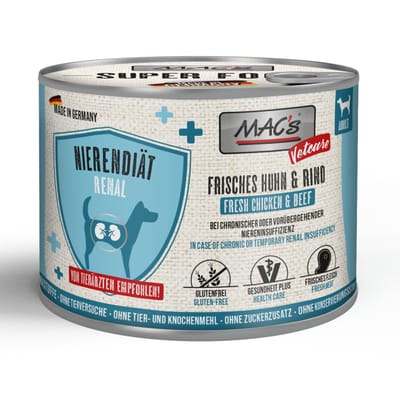 Voordeelpakket 24x200g MAC's Dog Vetcare Nierdieet Kip & Rund Natvoer voor honden