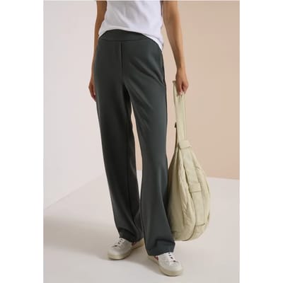 Broek met High Waist en rechte pijpen in een Loose Fit-pasvorm