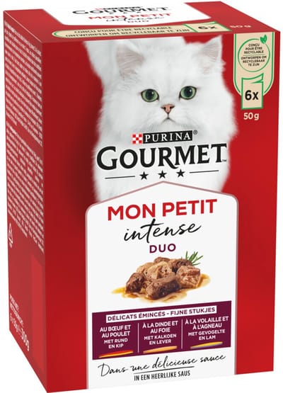 Gourmet Mon Petit Intense - Kattenvoer Natvoer - Duo Vlees - 48 x 50 g