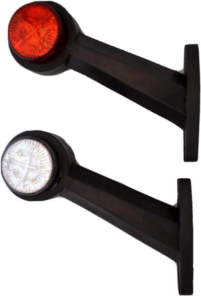 2x Zijmarkeringslamp 24V Wit/Rood voor Aanhanger en Vrachtwagen