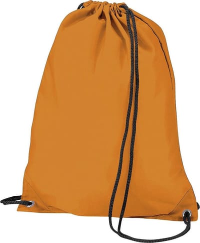 BagBase Budget Waterbestendige Sport Gymsac-trekkoordzak (11L) (Pakket van 2) (Oranje)