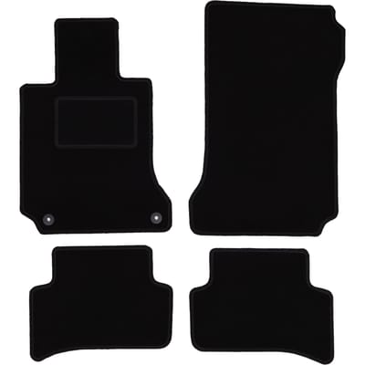 Zwarte veloursmatten voor: Mercedes C W204 sedan, stationwagen, coupé (2007-2014)