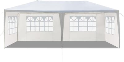 Feesttent Buiten - Evenementen Overkapping - Buitenfeesten Organiseren - Waterdicht UV Bestendig - 3x6 Meter - Wit