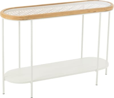 J-Line console Mati - sparhout/metaal - naturel/wit