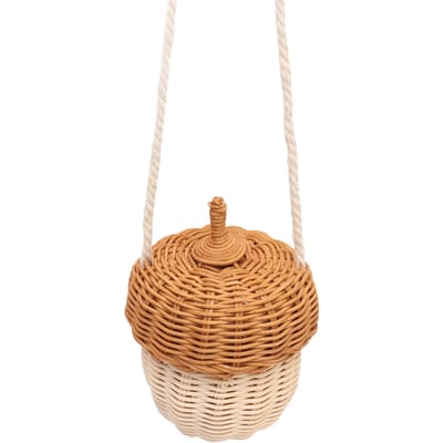 Kinderen Rotan Opbergmand Handgeweven Decoratieve Eikelvormige Mand Tas voor Jongens Meisjes Fotografie