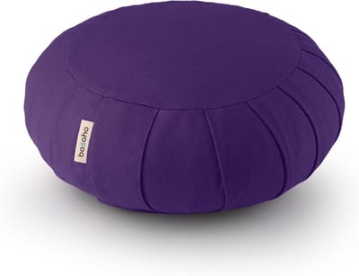 Meditatiekussen Zafu Rond met Boekweitdoppen | Biologisch Katoen | Wasbare Hoes