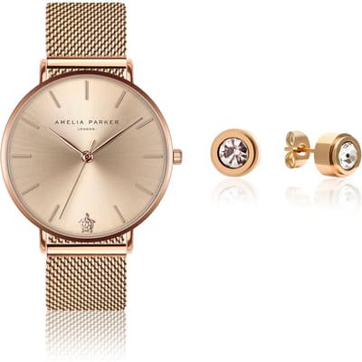 Dameshorloge en armband Amelia Parker Gold Sky