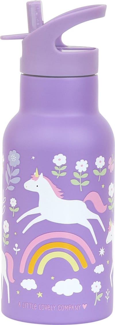 A Little Lovely Company - Dubbelwandige RVS drinkfles thermos - Eenhoorn dromen
