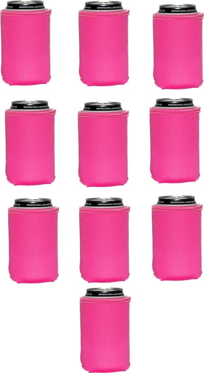 EIZOOK 10x Neopreen Blikkoelers Roze – Koelhouders voor Bier- en Frisdrankblikjes 330 ml – Opvouwbare Can Coolers