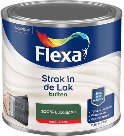 Flexa - Strak In De Lak Buitenlak Hoogglans - 100% Eucalyptus - Mengverf - 500 Ml