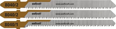 wolfcraft - Laminaat Decoupeerzaagbladen - 3 stuks - Decoupeerzaagblad voor fijne rechte en bochtensneden zagen - 8040000