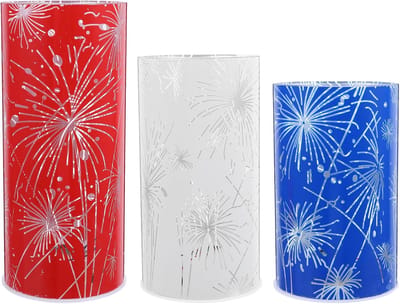 Decoratieve Lantaarns - Feestverlichting Stormlantaarn - Sfeervol Decoreren - 3D Glas Effect - Set van 3 - Diverse Kleuren
