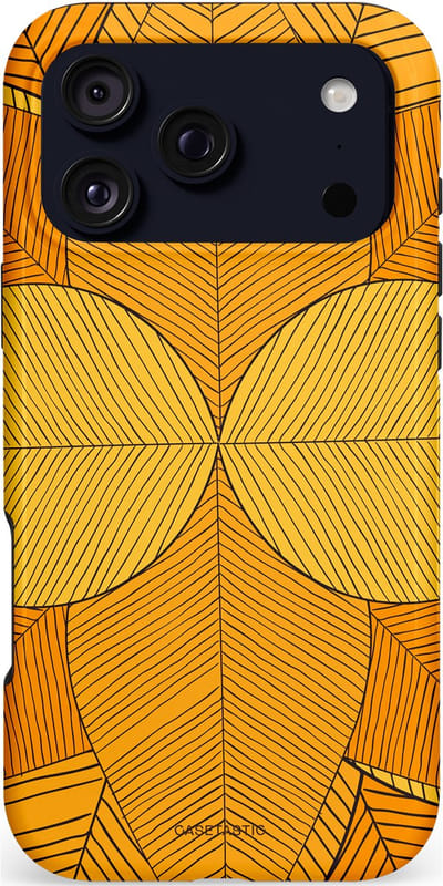 Casetastic hoesje geschikt voor Apple iPhone 17 Pro Max - MagSafe - Dubbellaagse bescherming - Rasterblad - Fashion Case - Okergeel Oranje