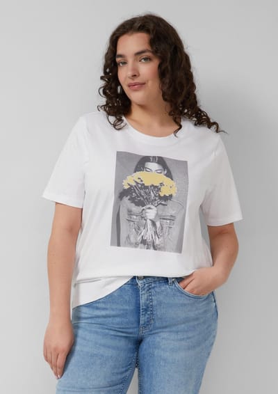Katoenen T-shirt met print aan de voorkant voor vrouwen s.Oliver
