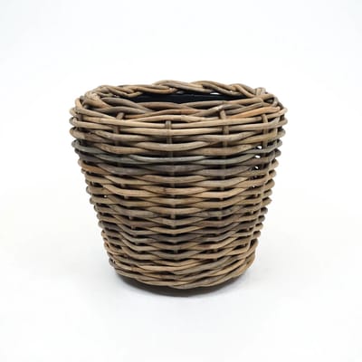 Van der Leeden DRYPOT Rattan Plantenbak Grijs op wielen Ø 58 cm