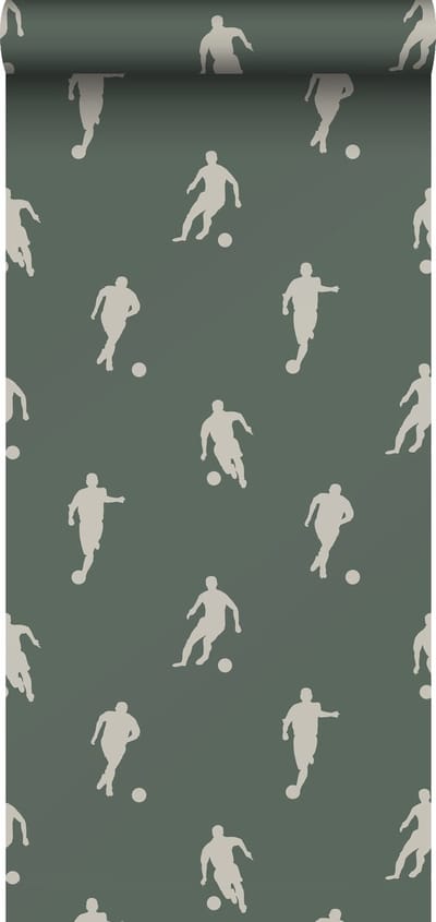 ESTAhome behang voetbalspelers donkergroen - 53 cm x 10.05 m - 139507