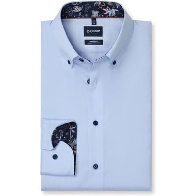 OLYMP Luxor Overhemd, Modern Fit, Button-down, Lichtblauw