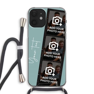 Gepersonaliseerd - Case Company® - Hoesje met koord geschikt voor iPhone 12 hoesje met Koord - Filmrol N°1 - Telefoonhoesje met Zwart Koord - Extra Bescherming aan alle Kanten en Over de Schermrand