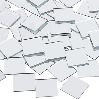 Dailygoods- Spiegeltegels Zelfklevend - 10x10mm - 200 Stuks - DIY Projecten - Mozaïek Decor - Voor Woon/Slaapkamer - Hoogwaardig Materiaal - Mozaïekspiegels