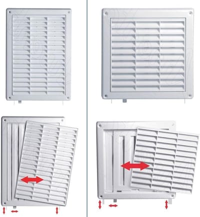 Ventilatierooster - Rooster - Ventilatie Afdekken - Met Anti-insectennet - 165 x 165 mm - Wit