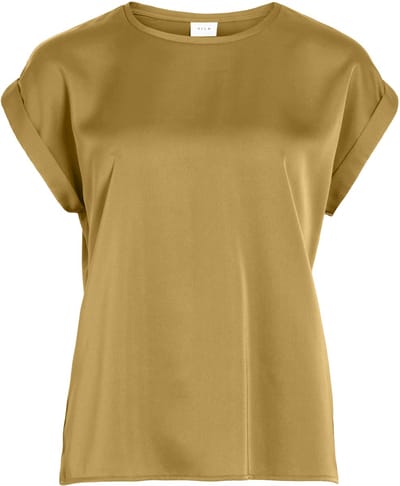 VILA - VIELLETTE S/S SATIN TOP - NOOS - Dames - Blouses