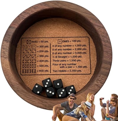 Houten dobbelsteenlade - Dobbelspel accessoire - Spelprecisie verhogen - Voorkomt wegrollen dobbelstenen - 15x15x2.5 cm - Houtkleur