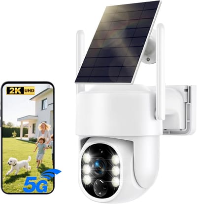 Draadloze Buiten Beveiligingscamera op Zonne-energie met 360° PTZ en Kleuren Nachtzicht