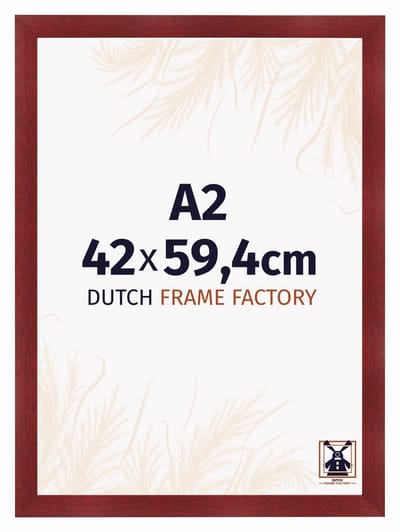 Fotolijst A2 42x59,4 cm - MDF - Wijnrood Geveegd - Praag