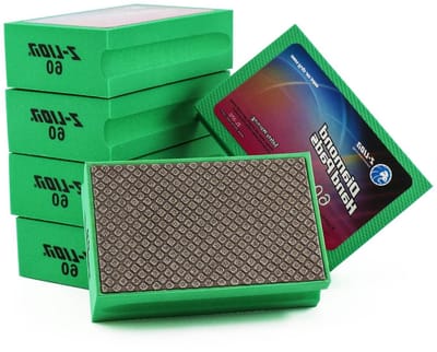 Diamant Hand Polijstpads - Schuurspons Polijstblok - Steen Afwerken - Flexibele Schuimrug - 90 x 55 x 27 mm - Groen