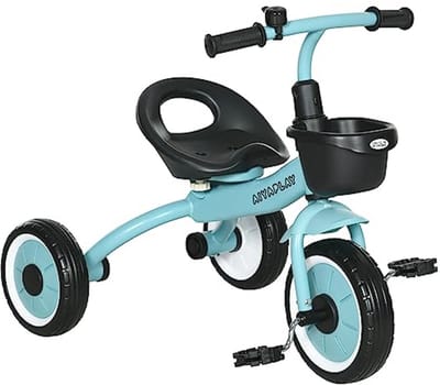 Driewieler voor Kinderen met Verstelbare Zitting en Fietsmand – Loopfiets Veilig tot 5 Jaar