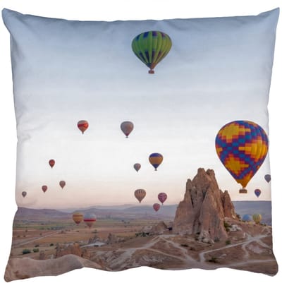 Sierkussens - Kussentjes Woonkamer - 50x50 cm - Luchtballonnen - Rotsen - Zonsopgang