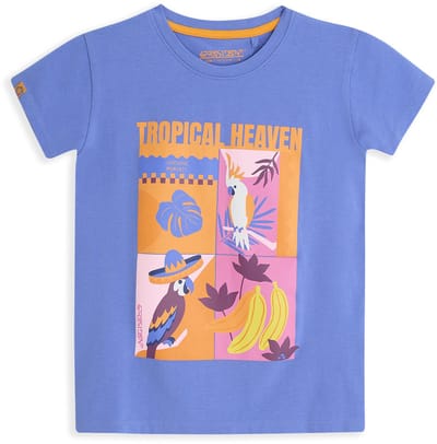 4PRESIDENT T-shirt meisjes - Baja Blue - Maat 110 - Meiden shirt