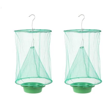 Dailygoods- Vliegenval 2 stuks - Opvouwbaar - Herbruikbare Vliegenvallen - Voor Buiten - Geschikt voor 25 m² - Eenvoudig te Gebruiken - Vliegenvanger