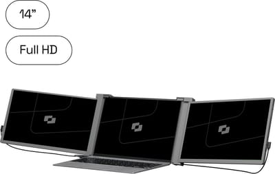 Screenmate® Expand Portable Monitor 14” - Portable Monitor Full HD + HDR - Draagbare Monitor met Beschermhoes - Extra Scherm Laptop - Draagbaar Beeldscherm - Grijs