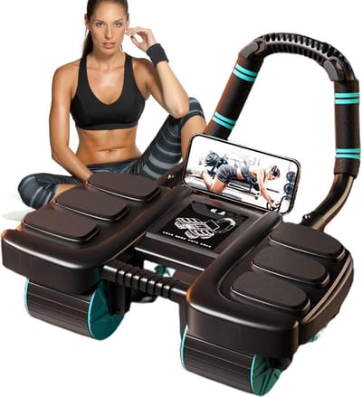 Buikspierroller - Ab roller - Core training - Automatische terugslag - 42 x 36 x 24 cm - Zwart