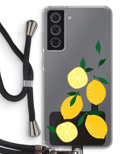 Case Company® - Hoesje met koord geschikt voor Samsung Galaxy S21 FE hoesje met Koord - You're my lemon - Telefoonhoesje met Zwart Koord - Bescherming aan alle Kanten en Over de Schermrand