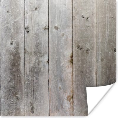Poster Planken - Grijs - Hout - 100x100 cm XXL