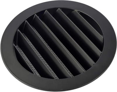 Ventilatie Rooster - Muurdoorvoer - Luchtcirculatie - Met Hor - 125 mm - Zwart