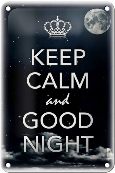 Blechschild Spruch 12x18cm Keep Calm and good night