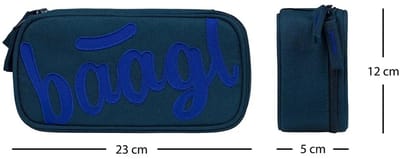 Baagl School etui Logo Blue 1-rits